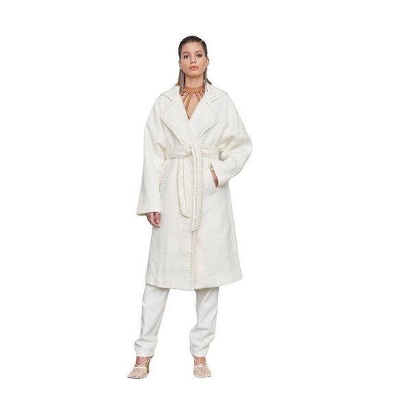 Atoir Addicted To Love Pearl Coat in Cloud Large New Womens Trench Jacket - Picture 12 of 16